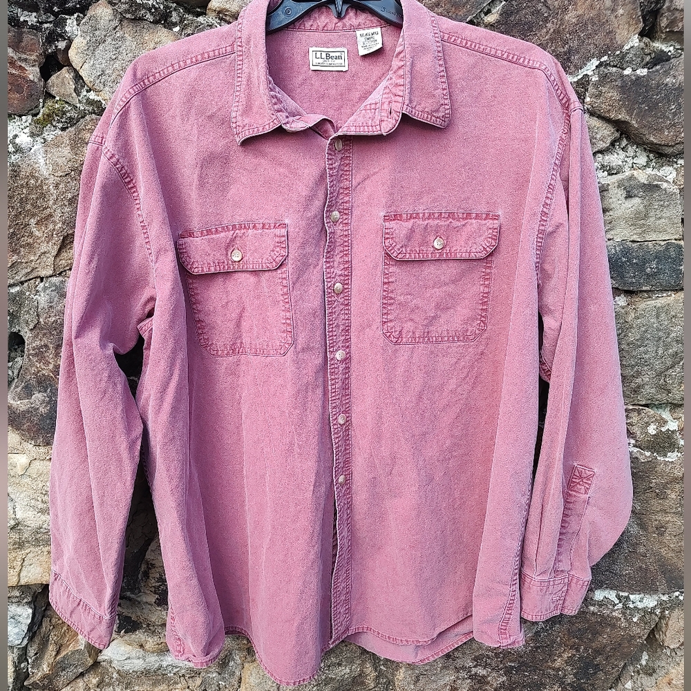 L.L. Bean 100% Cotton long sleeve button up big and tall Men's shirt XXL…